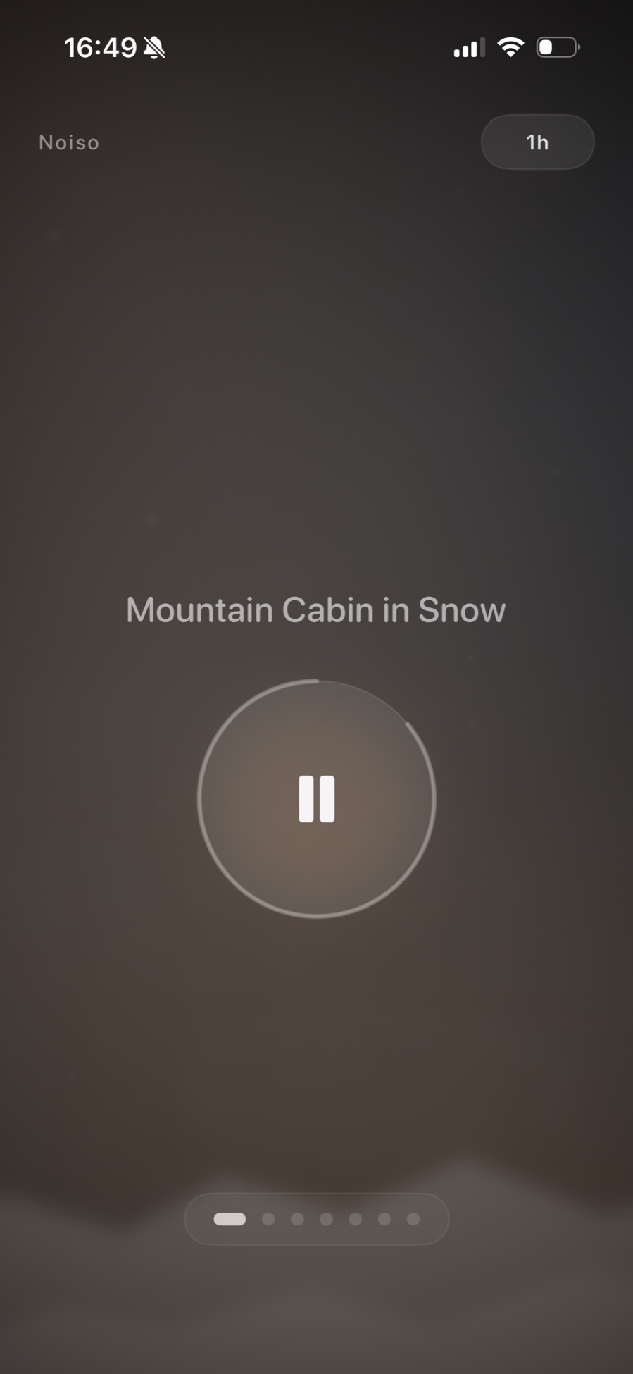 Noiso with the timer ring visible around the pause control